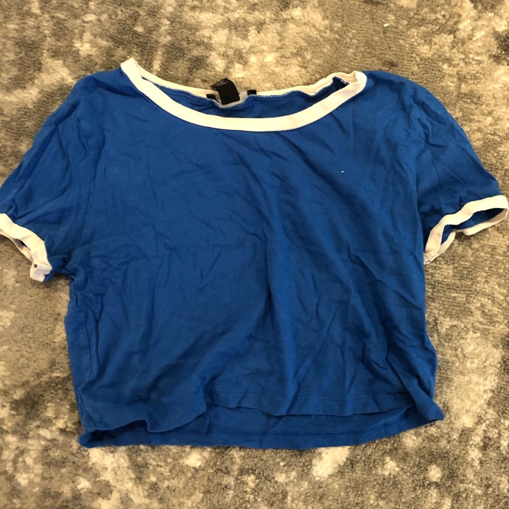 Forever 21 Blue Crop Tshirt